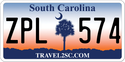SC license plate ZPL574