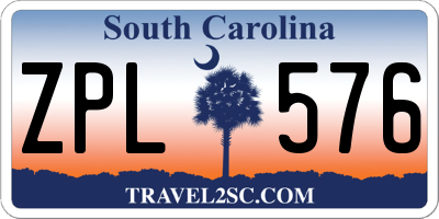 SC license plate ZPL576