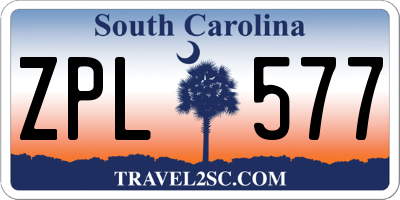 SC license plate ZPL577