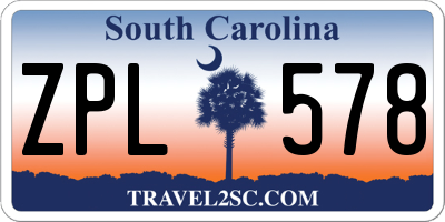 SC license plate ZPL578