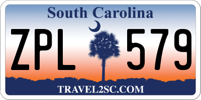 SC license plate ZPL579