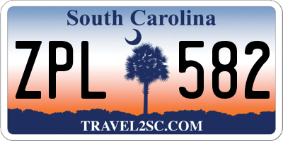 SC license plate ZPL582