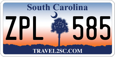SC license plate ZPL585