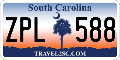 SC license plate ZPL588