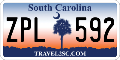 SC license plate ZPL592