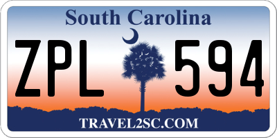 SC license plate ZPL594