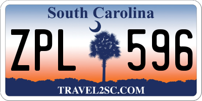 SC license plate ZPL596
