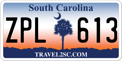 SC license plate ZPL613