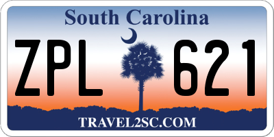 SC license plate ZPL621