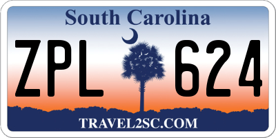 SC license plate ZPL624