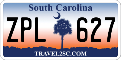 SC license plate ZPL627