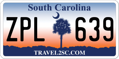 SC license plate ZPL639