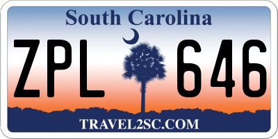 SC license plate ZPL646