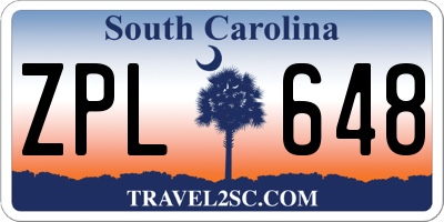 SC license plate ZPL648