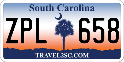 SC license plate ZPL658