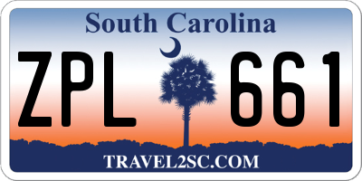 SC license plate ZPL661