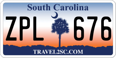 SC license plate ZPL676