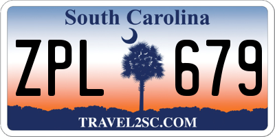 SC license plate ZPL679