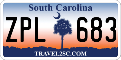 SC license plate ZPL683
