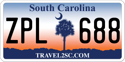 SC license plate ZPL688