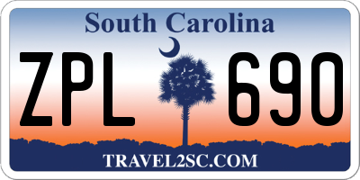 SC license plate ZPL690