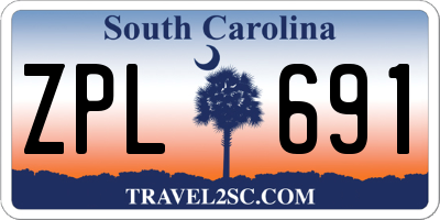 SC license plate ZPL691