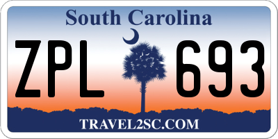 SC license plate ZPL693