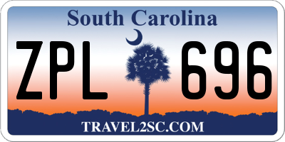 SC license plate ZPL696