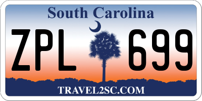 SC license plate ZPL699