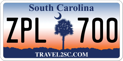 SC license plate ZPL700
