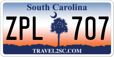 SC license plate ZPL707