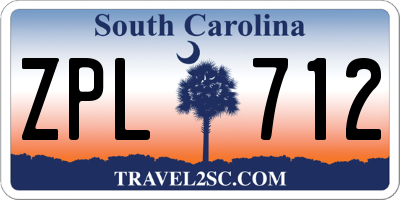 SC license plate ZPL712