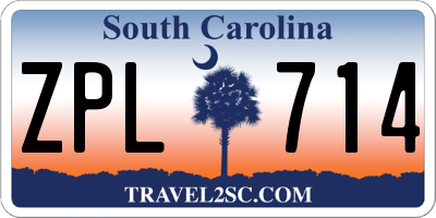 SC license plate ZPL714