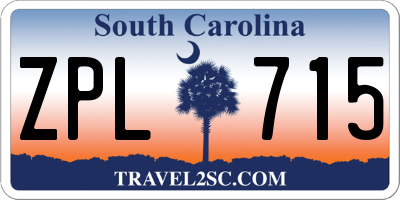 SC license plate ZPL715