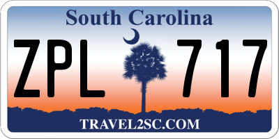SC license plate ZPL717
