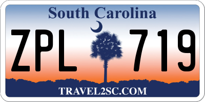 SC license plate ZPL719
