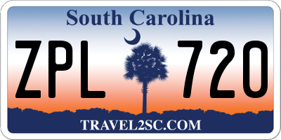 SC license plate ZPL720