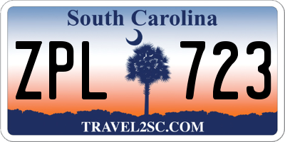 SC license plate ZPL723