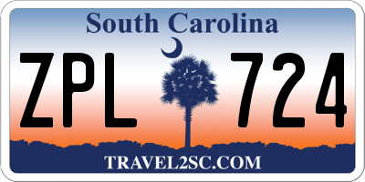 SC license plate ZPL724