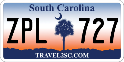 SC license plate ZPL727