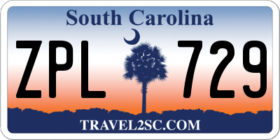 SC license plate ZPL729