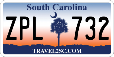SC license plate ZPL732