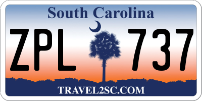 SC license plate ZPL737