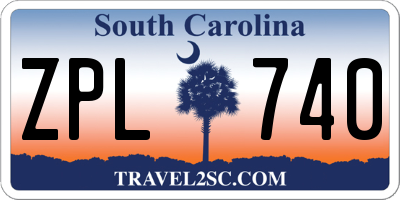 SC license plate ZPL740