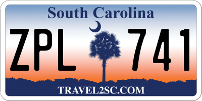 SC license plate ZPL741