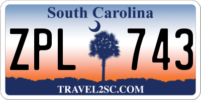 SC license plate ZPL743