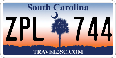 SC license plate ZPL744