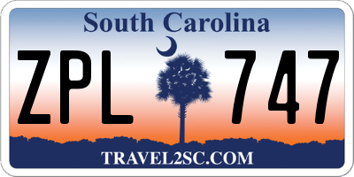 SC license plate ZPL747