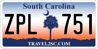 SC license plate ZPL751