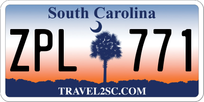 SC license plate ZPL771